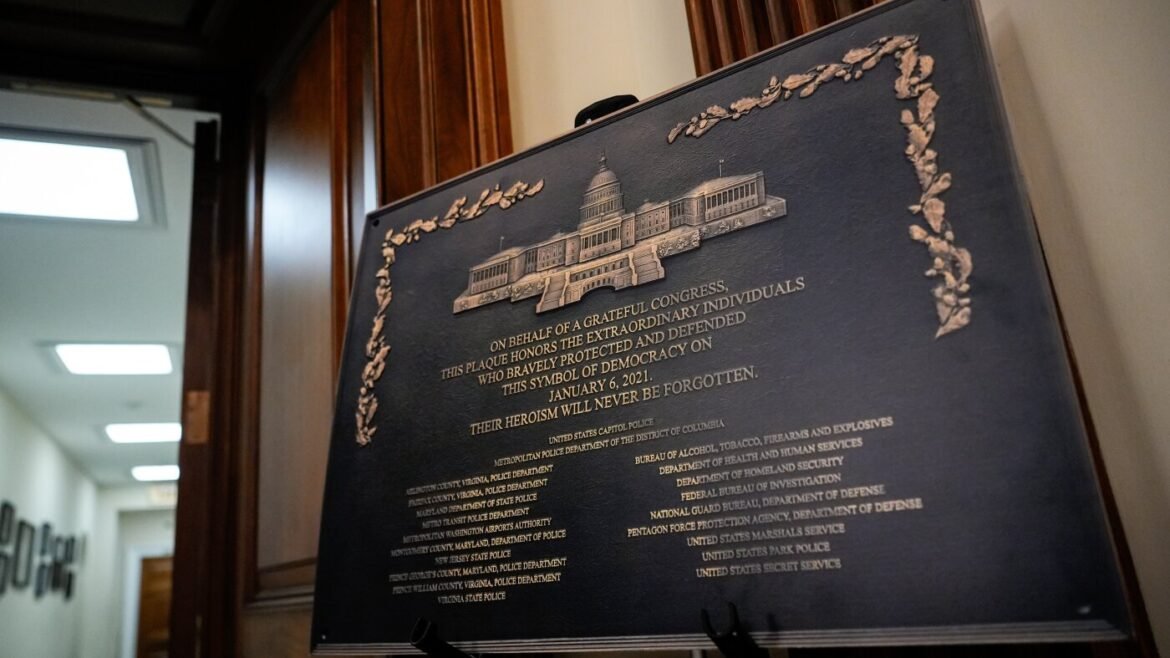 After delays, the missing Jan. 6 plaque will be displayed at the Capitol : NPR