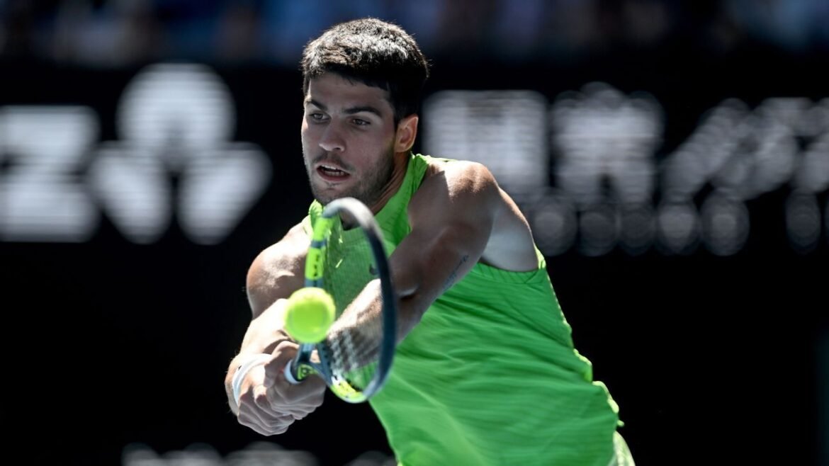Alcaraz stays sharp, sweeps past game Moutet at Australian Open