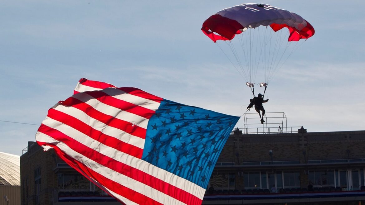 Armed Forces Bowl pregame stunt goes awry as parachutist hits netting
