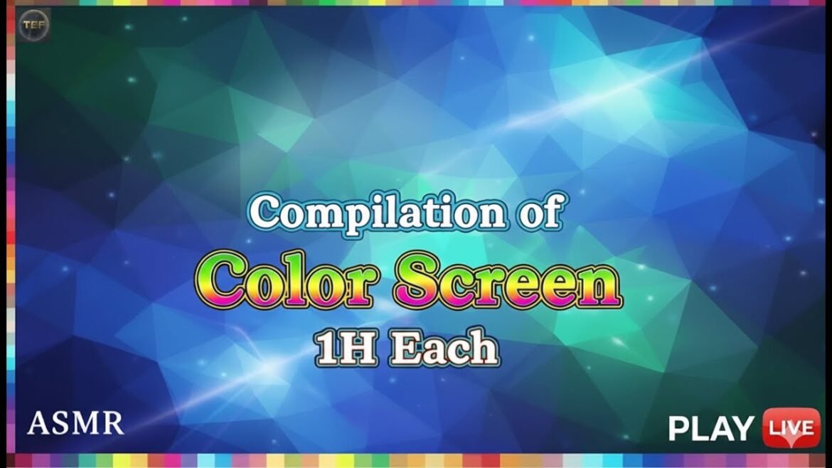 Color Screen Backgrounds 1 Hour Each - ASMR Background Colors for Sleep, Relaxation & Focus