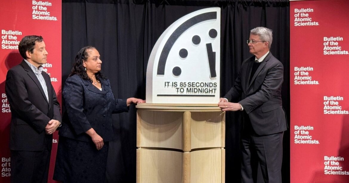 "Doomsday Clock" moves to 85 seconds to midnight, closest point to catastrophe since its debut