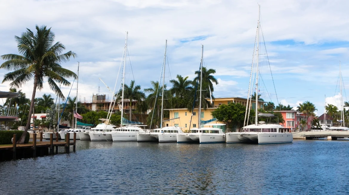 Image of boats moored in Fort Lauderdale, Florida