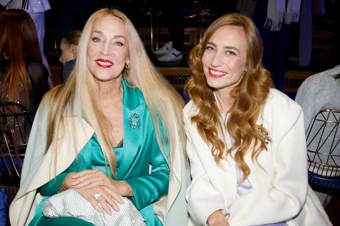 Jerry Hall and Daughter Elizabeth Jagger Wear Chic Coordinating Winter Hues to Berlin Fashion Week