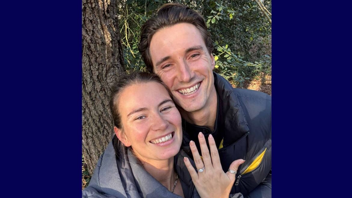 Joe Salisbury poses with his fiancee Natalie Haden-Scott.