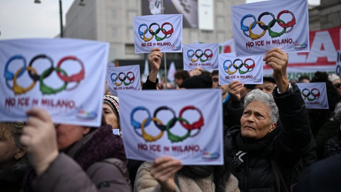 Milan protesters call for U.S. ICE agents to leave Italy as Winter Games approach : NPR