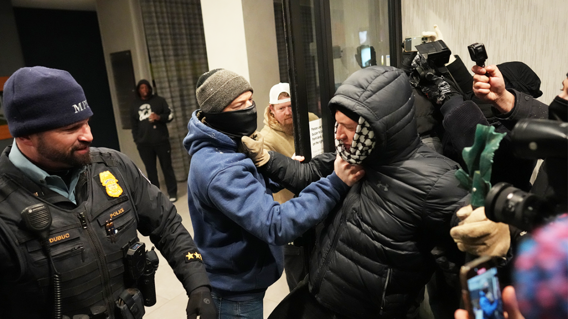 Multiple arrests made as agitators clash with Border Patrol agents at Minneapolis hotel