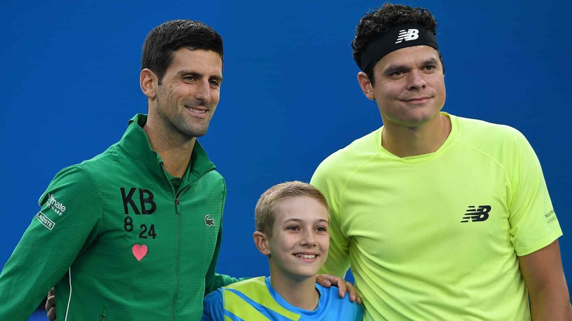 Novak Djokovic and Milos Raonic ahead of their 2020 Australian Open quarter-final clash.