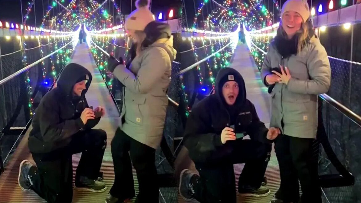 Proposal goes wrong as ring drops through bridge grate at Boyne Mountain