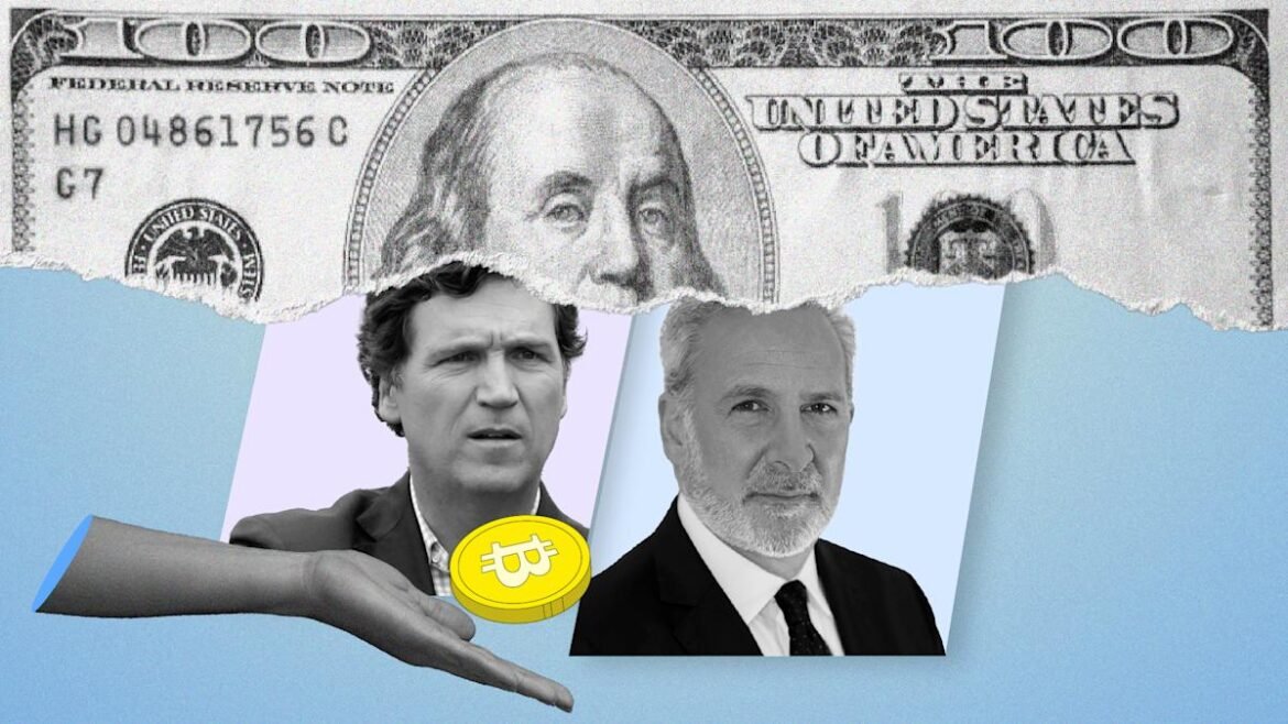 Tucker Carlson Claims Bitcoin Could Replace The US Dollar, Clashes With Peter Schiff Over Gold Push