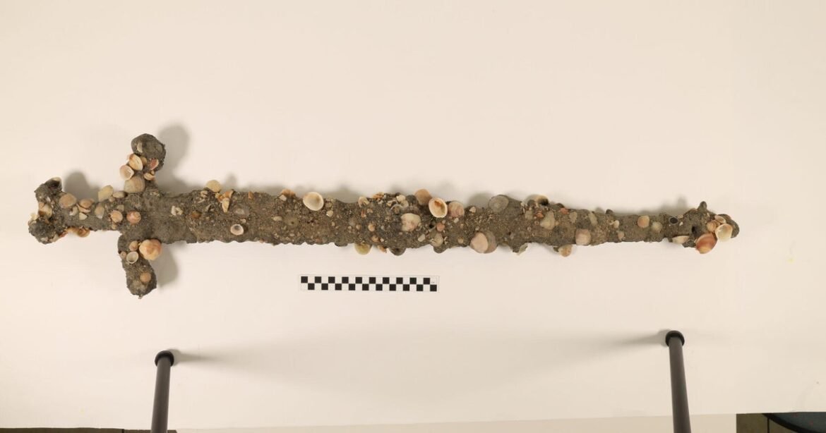 12th century Crusader sword discovered "by chance" by student off coast of Israel, university says