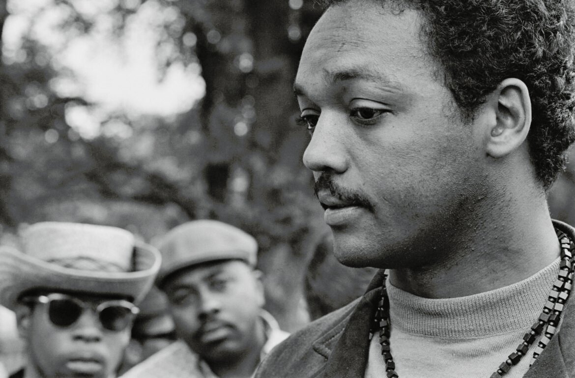 The Rev. Jesse L. Jackson Sr. at an encampment dubbed "Resurrection City," at the close of the Poor People's March at the National Mall in Washington D.C., in May 1968. (Photo by Pix/Michael Ochs Archives/Getty Images)