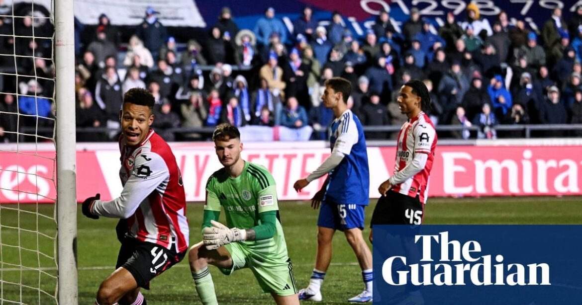 Macclesfield’s fairytale FA Cup run ended by Heathcote’s own goal against Brentford | FA Cup