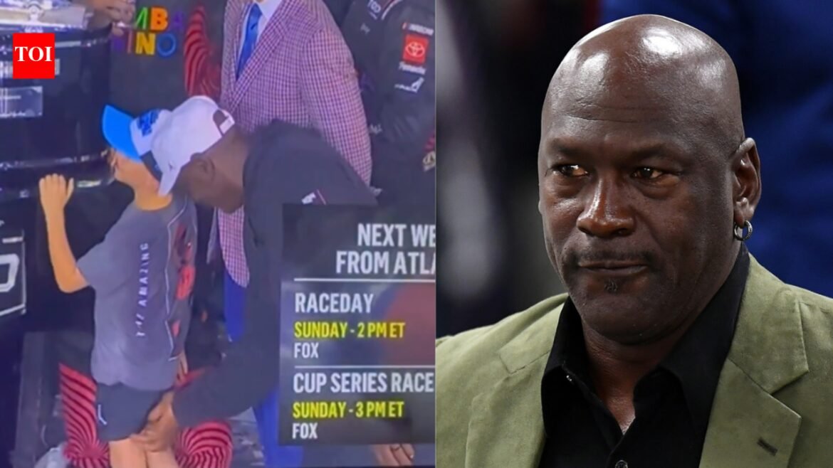 Michael Jordan under fire after post-race celebration gesture toward child goes viral |