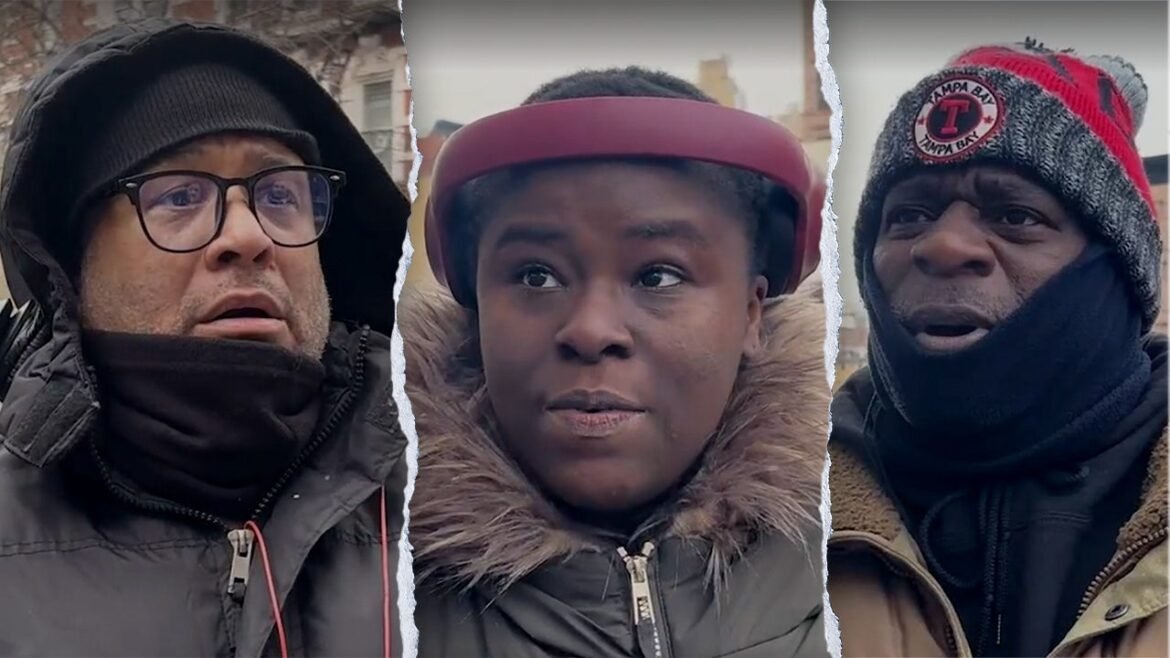 NYC residents queue for free groceries at West Village Polymarket pop-up