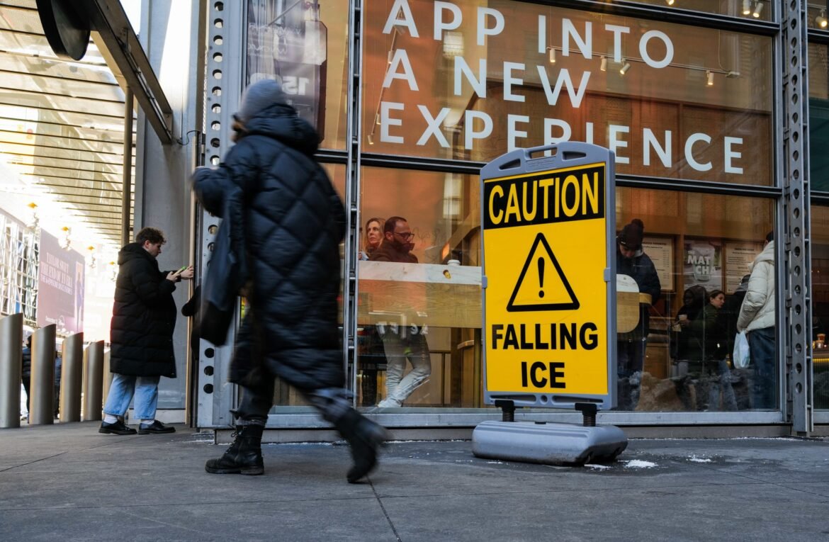 New York City warns off falling ice, snow as...