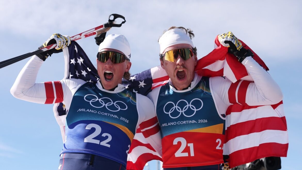 Ogden, Schumacher grab silver for U.S. in Olympic cross-country team sprint, Diggins falls short : NPR