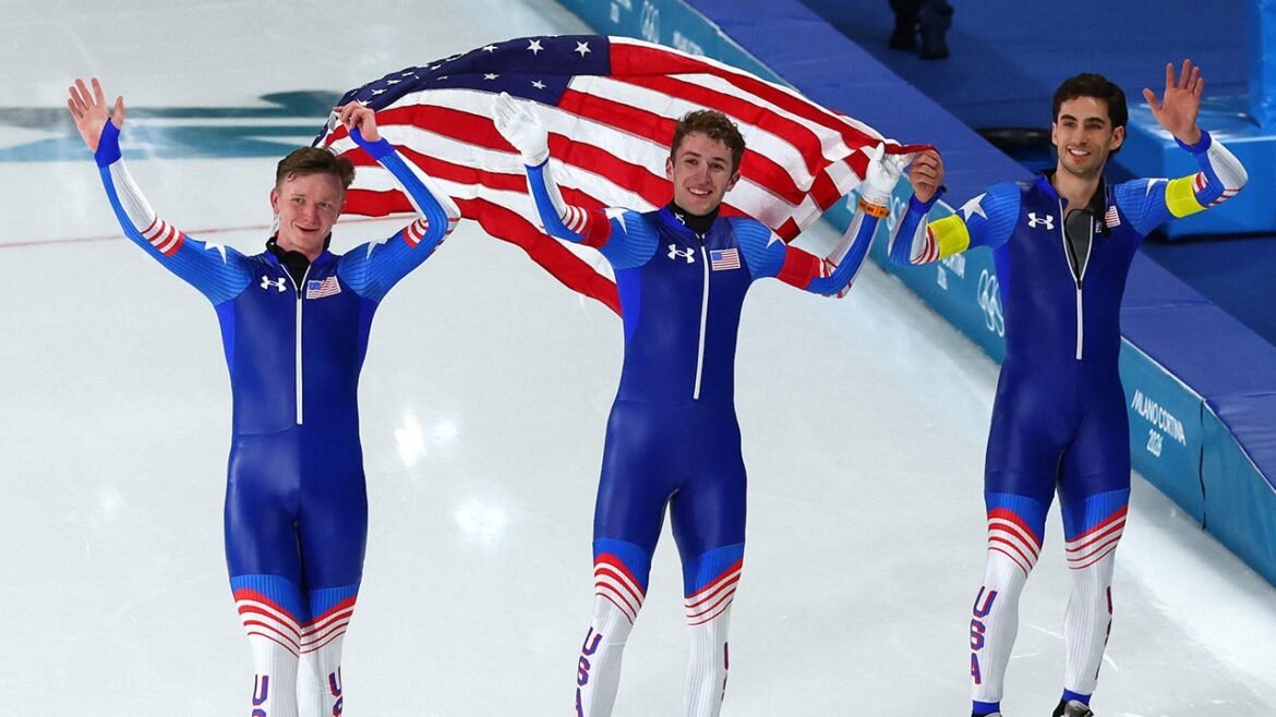 Olympics: Team USA captures silver in men's team pursuit speedskating