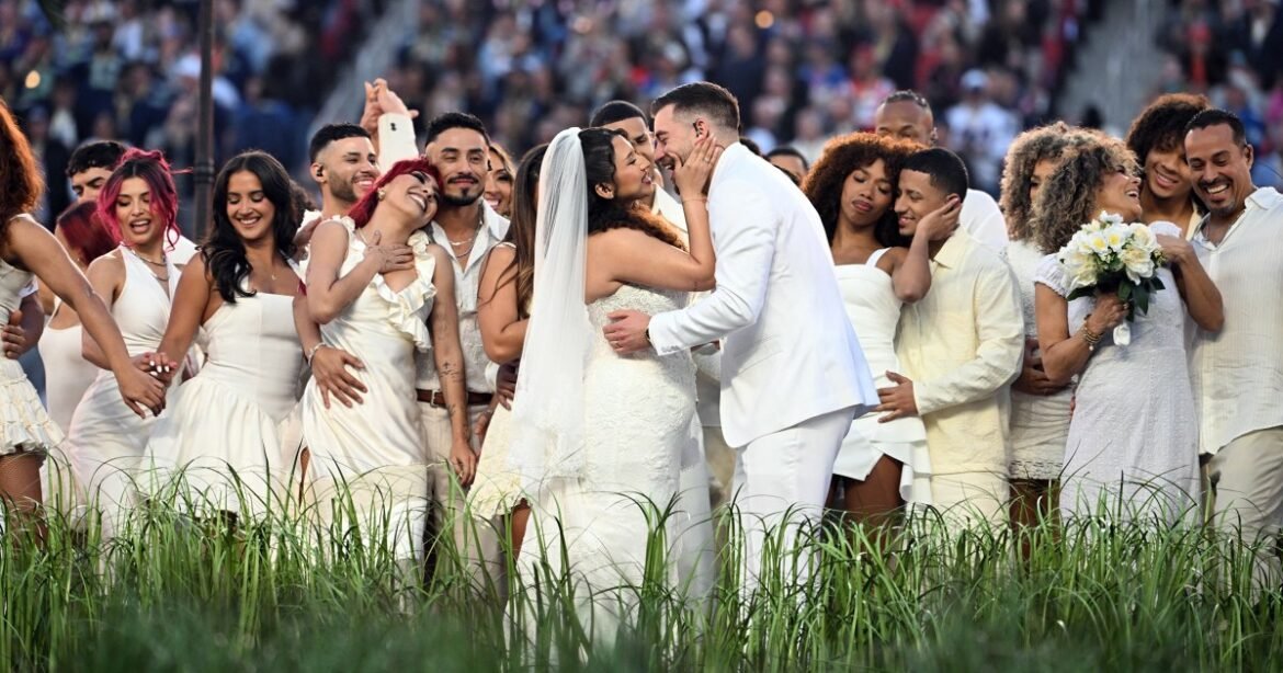 That wedding during Bad Bunny's halftime show? It was real
