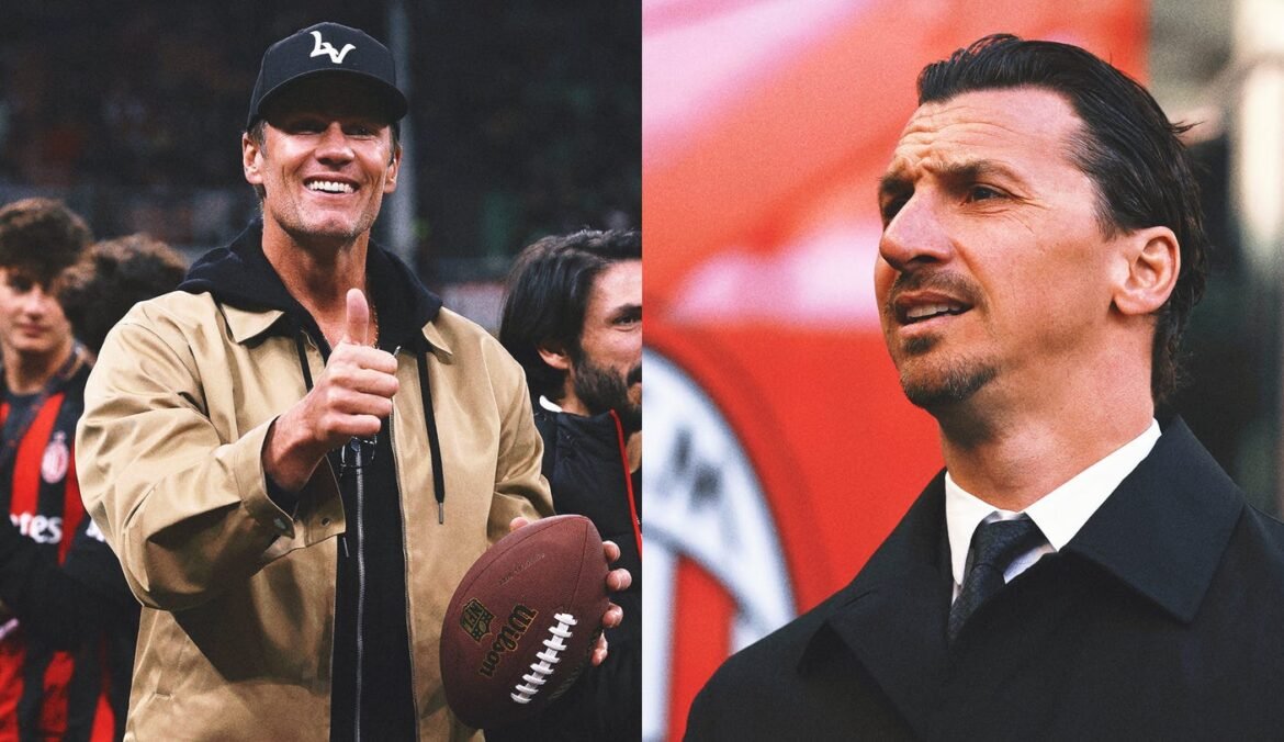 The Lion Meets The GOAT: Tom Brady, Zlatan Ibrahimovic Link Up At AC Milan Match