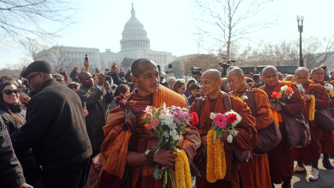 These Buddhist monks' walk for peace captivated...