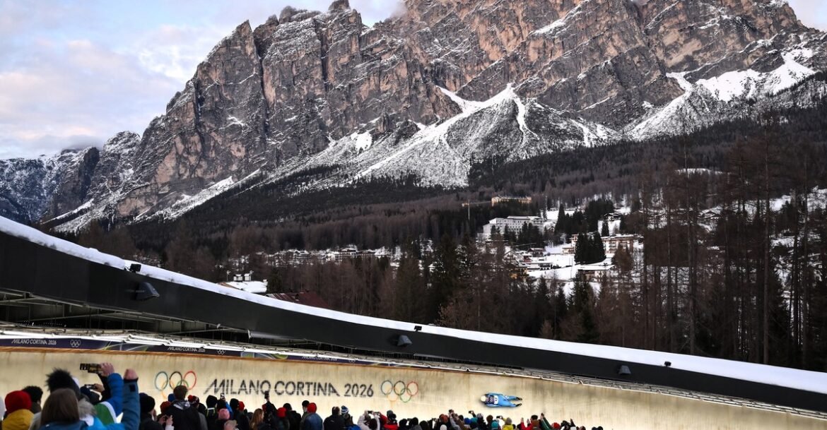 Winter Olympics Photo of the Day: Sliding Beneath the Mountain