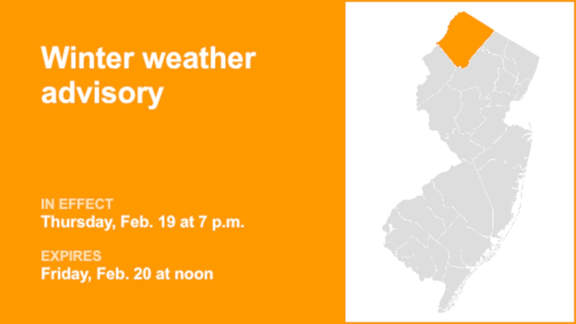 Winter weather advisory affecting Sussex County until Friday midday