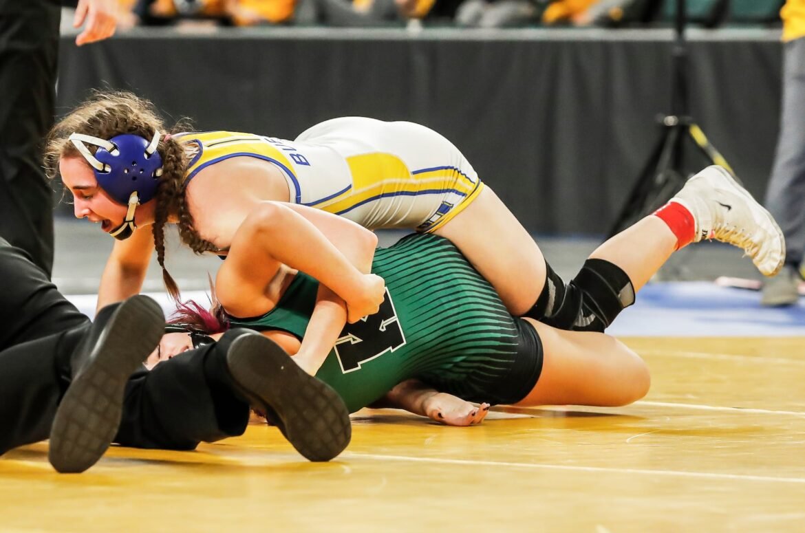 Shea Aretz of Buena defeated Kayla Vazquez of Kinnelon during 132 pound final at the 2024 NJSIAA State Wrestling Championships at Boardwalk Hall in Atlantic City, NJ on 3/2/24.
