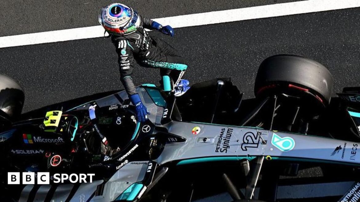 Kimi Antonelli celebrates pole position at the Chinese Grand Prix