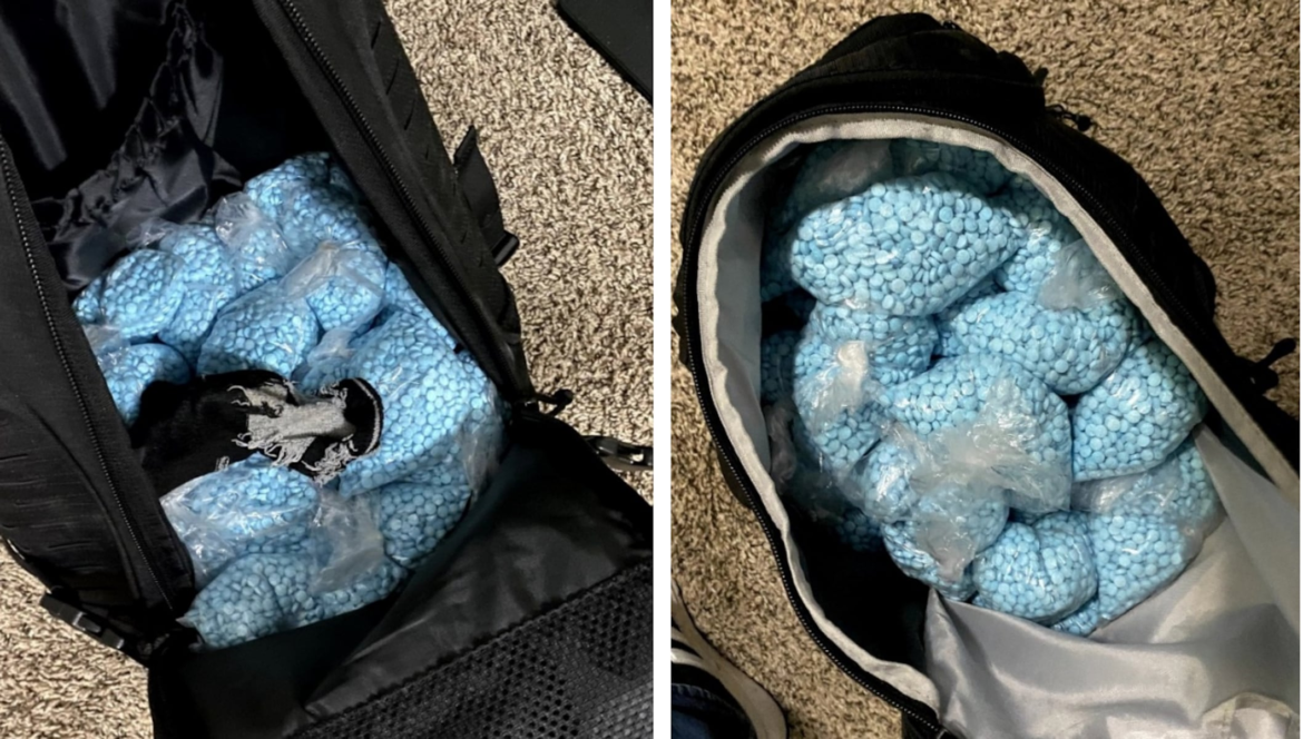 DEA agents seized these two bags full of fentanyl pills from a Tualatin in April 2024.