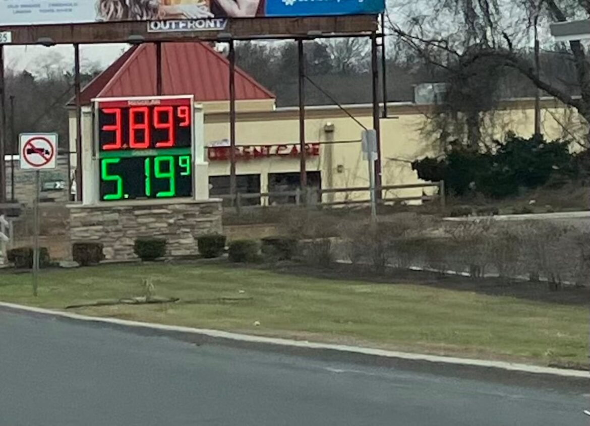 A Wawa gas station on Route 9 in Old Bridge posted a price of $3.89 for a gallon of regular on Wednesday and $5.19 for diesel. Experts predicted New Jersey drivers could see an average price of $4 next week.
