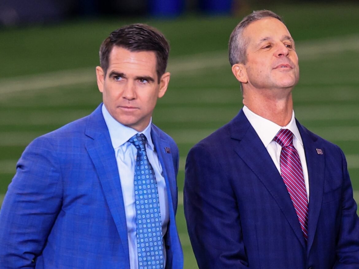 Joe Schoen (left) remains the Giants' general manager in title only. 