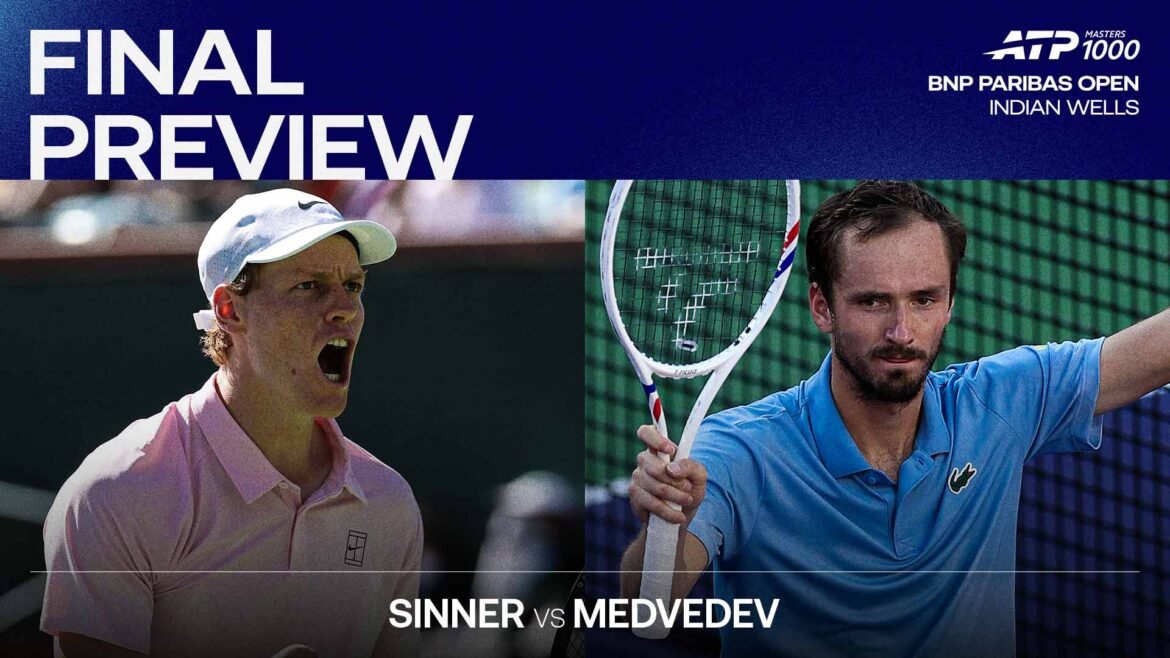 Jannik Sinner and Daniil Medvedev will meet for the Indian Wells trophy on Sunday.
