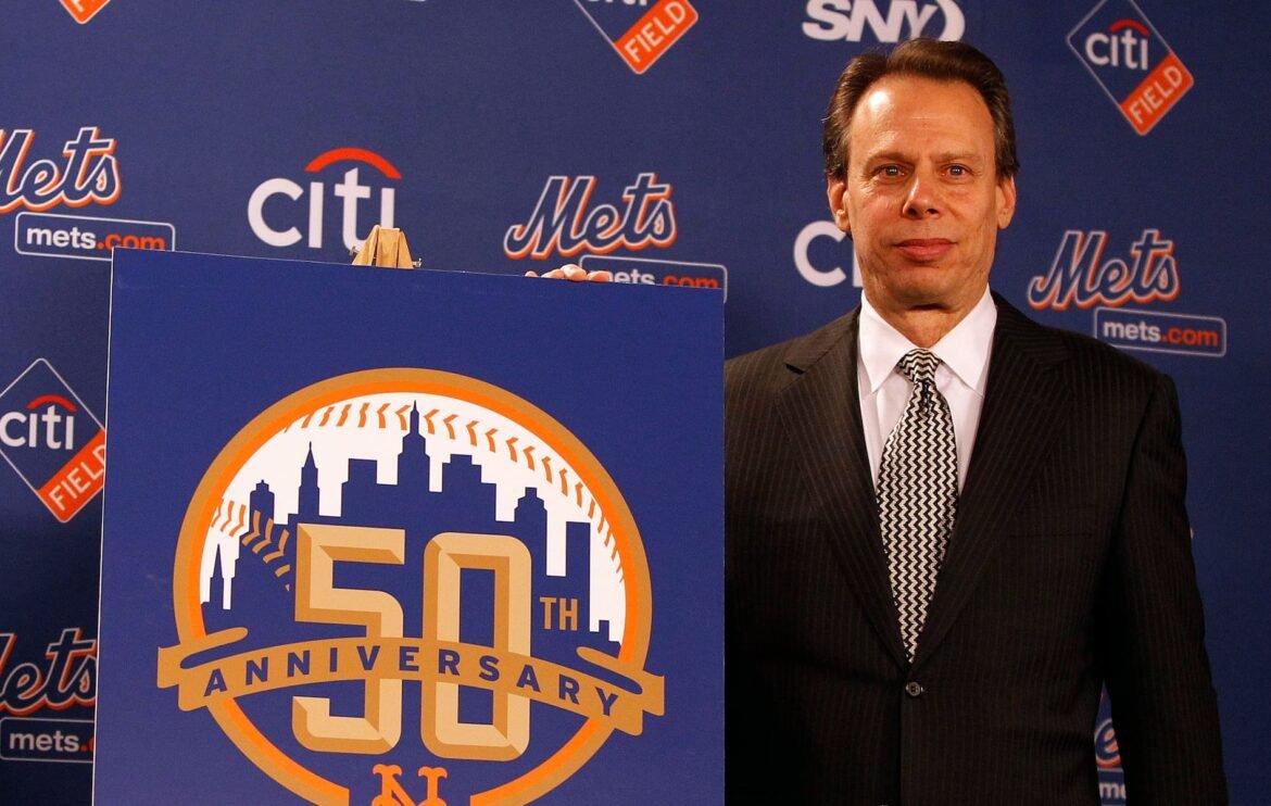Mets broadcaster Howie Rose  unveils the new 50th anniversary Mets uniforms at the press conference at the Ceasers Club at  Citi Field in Queens, NY