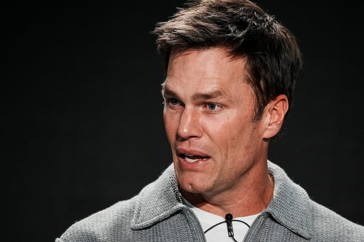 Tom Brady, former NFL football player, speaks during a Pro Athlete event at JPMorganChase headquaters in New York, Wednesday, March 18, 2026.