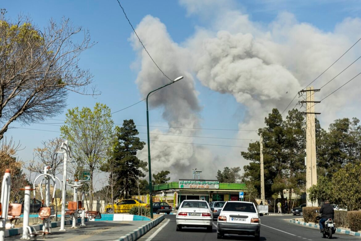 Plumes of smoke rise following an explosion on March 5, 2026 in Tehran, Iran.(Photo by Majid Saeedi/Getty Images)