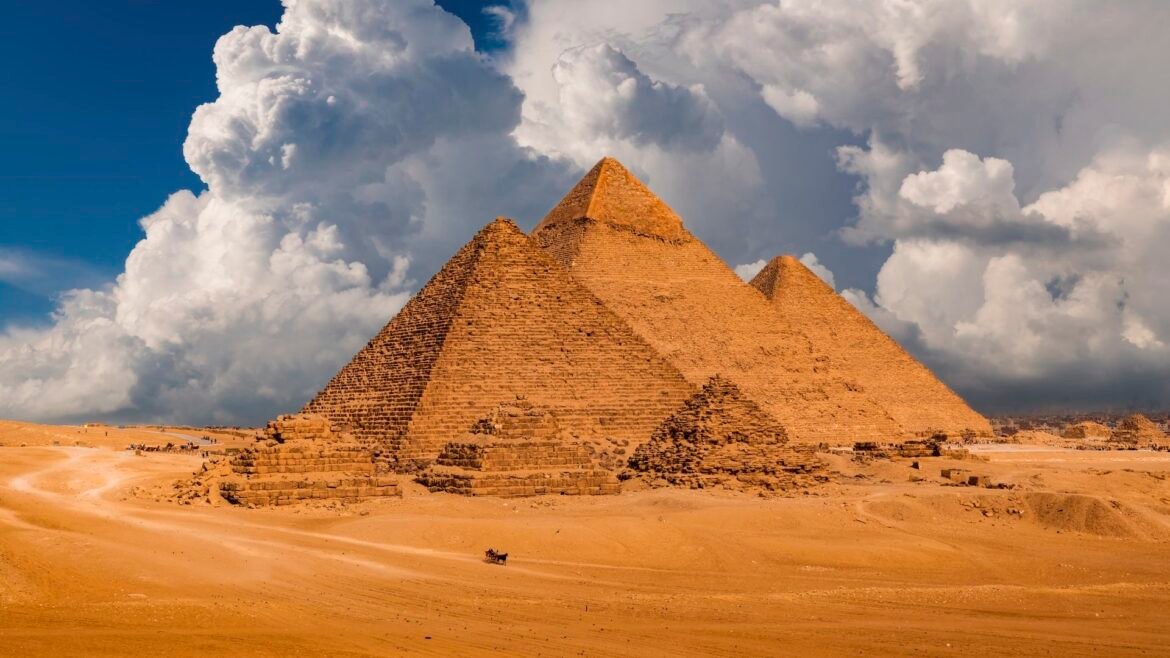 A view of the Pyramids at Giza
