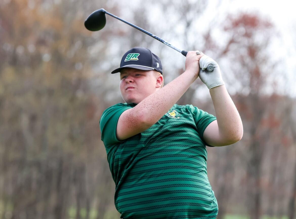 Patrick Ryan of St. Joseph (Mont.) competes in the Green Knights Invitational at The Tuxedo Club in Tuxedo Park, NY on Wednesday, April 15, 2026.