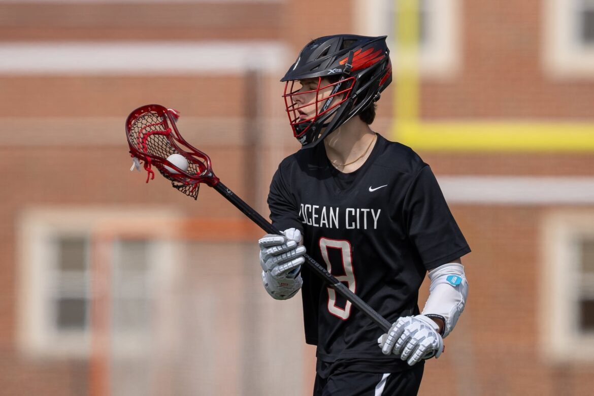 Anthony Pontari (8) scored twice for Ocean City during the Red Raiders' 7-6 home win over Haddonfield Saturday.