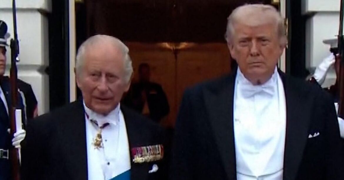 King Charles and Queen Camilla arrive for state dinner