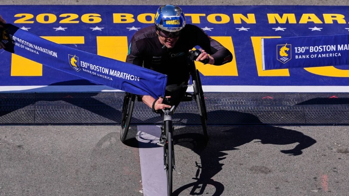 Marcel Hug wins Boston Marathon wheelchair title for 9th time