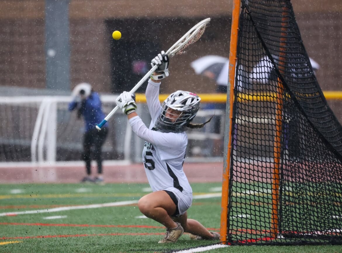 Southern goalie Adyson Griffin makes a save during the second quarter of the 2025 NJSIAA Group 4 girls lacrosse final against Westfield, Saturday, June 14, 2025, in Monroe, N.J.