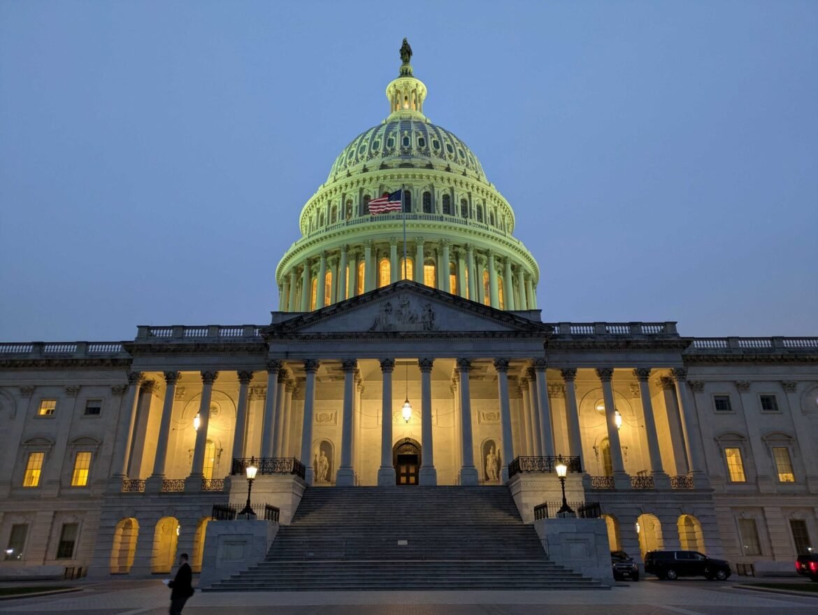 The U.S. Capitol on the evening of Sept. 30, 2025. (Photo by Ashley Murray/States Newsroom)