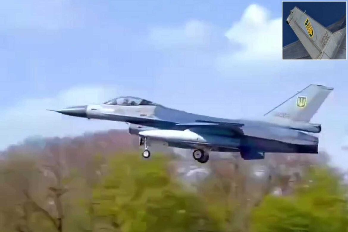 Ukrainian F-16 fighter jet transferred by Netherlands spotted departing Belgian airport