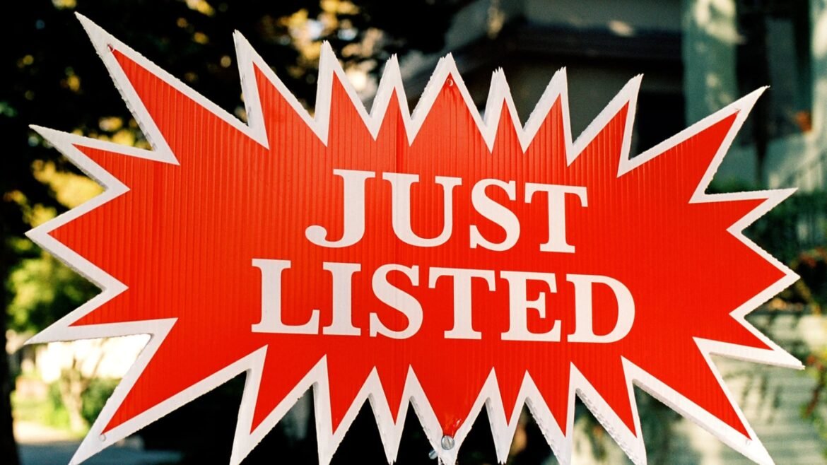 Real estate, home for sale sign, just listed for NJ.com from Canva