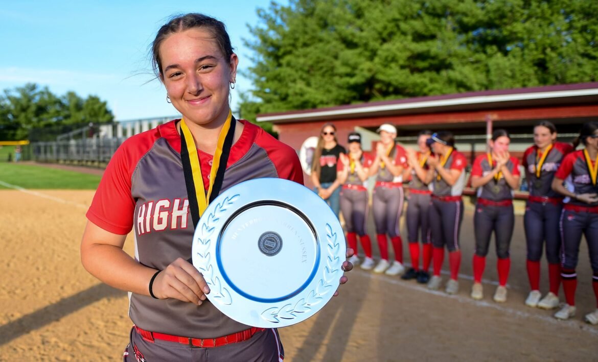 High Point pitcher, Grace Meyers (13), earned the Most Valuable Player award, pitching against Phillipsburg in the  2026 H/W/S softball final, May 12. 2026.
