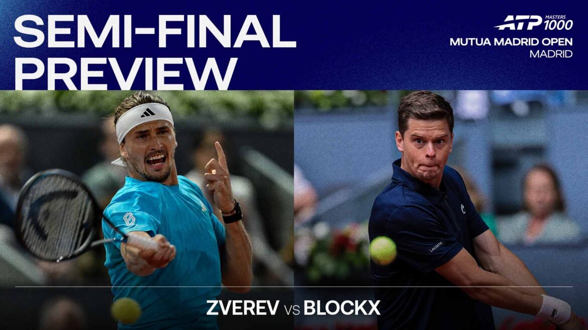 Alexander Zverev and Alexander Blockx will meet for the first time Friday in Madrid.