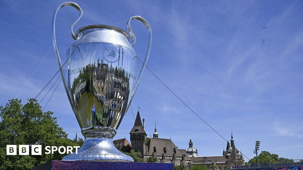 Champions League trophy in Budapest