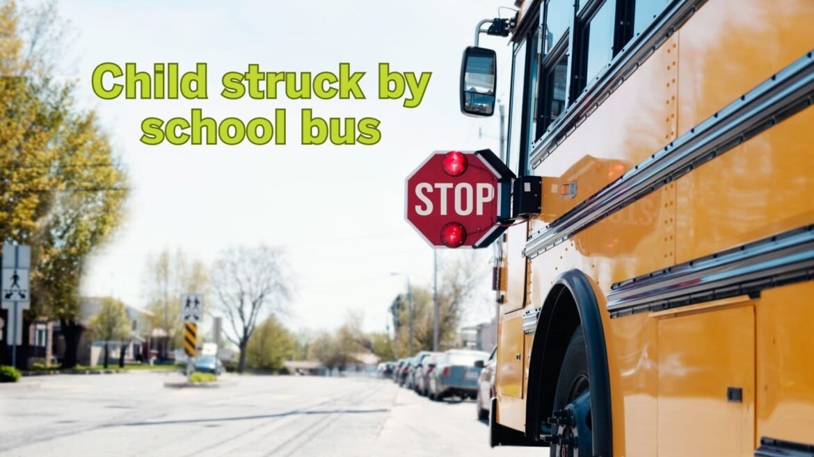 A juvenile was taken to a hospital after being struck by a school bus Wednesday afternoon in Camden County.