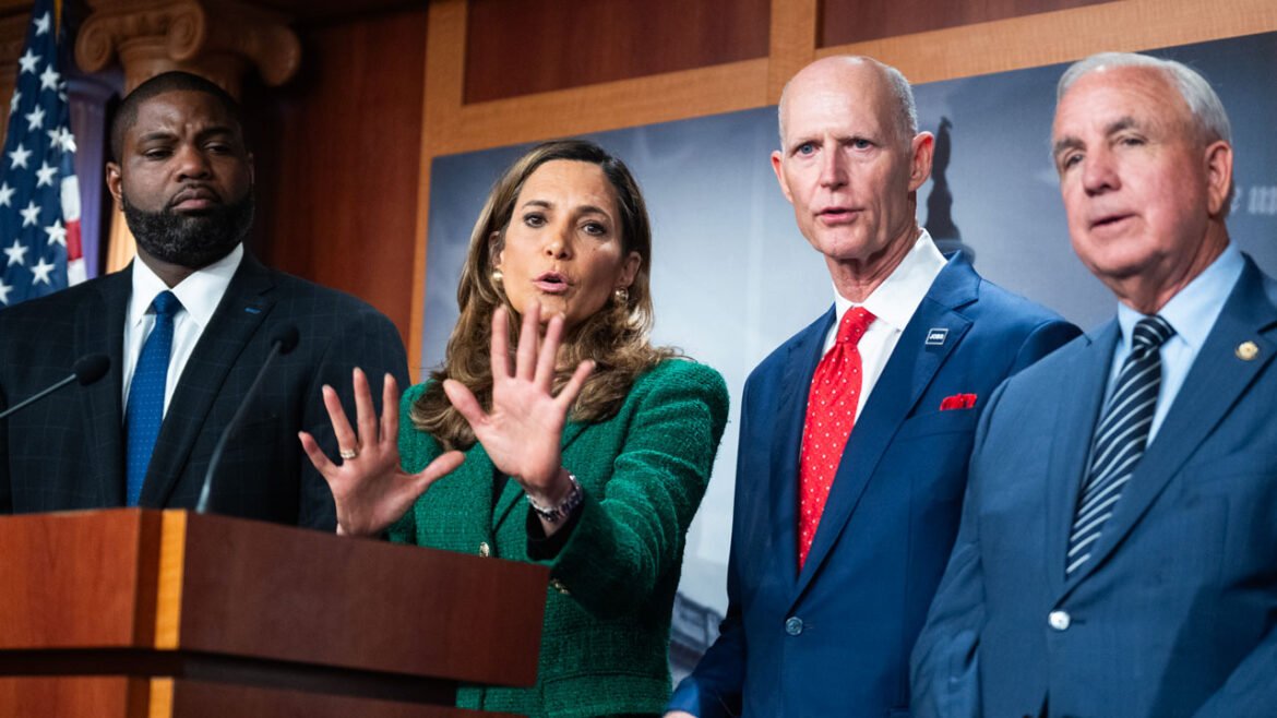 Rick Scott, Maria Elvira Salazar, Carlos Gimenez and Byron Donalds hold press conference on Cuba.