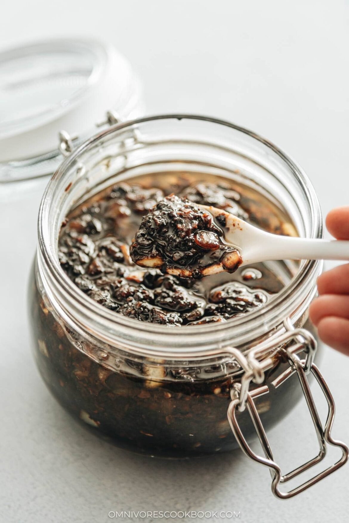 Homemade Black Bean Sauce in a jar